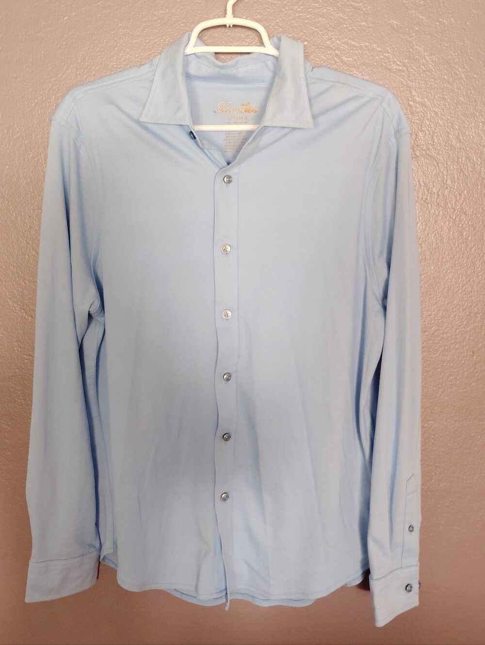 Tasso Elba Supima Cotton Button Up Shirt Preppy Size L